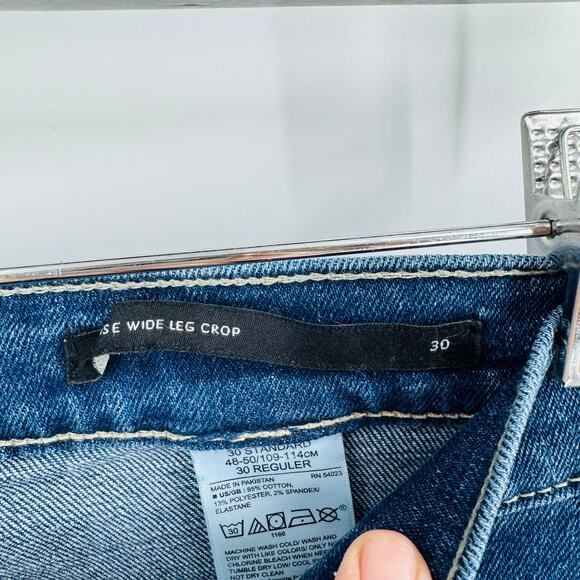 Banana Republic Premium Denim High Rise Wide Leg Crop Jeans Size 30 Front Pocket - Picture 4 of 10